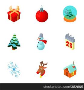 New year holiday icons set. Cartoon illustration of 9 new year holiday vector icons for web. New year holiday icons set, cartoon style