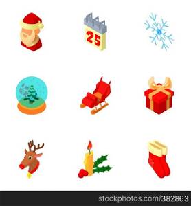 New year icons set. Cartoon illustration of 9 new years vector icons for web. New year icons set, cartoon style