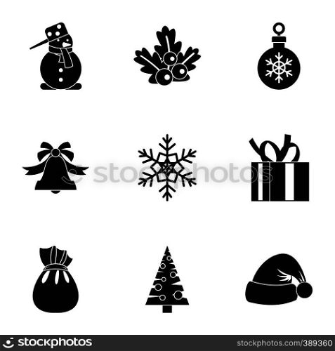 New year icons set. Simple illustration of 9 new year vector icons for web. New year icons set, simple style