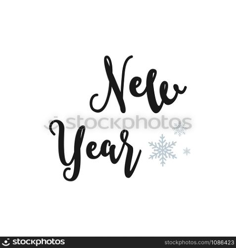 New Year Lettering Composition. Festive Label or Banner New Year. Greeting card with Happy New Year. Vector illustration