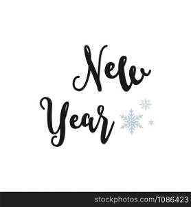 New Year Lettering Composition. Festive Label or Banner New Year. Greeting card with Happy New Year. Vector illustration
