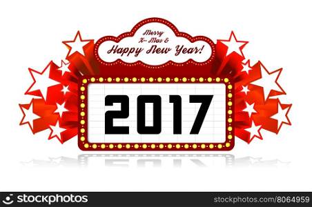 New Year marquee 2017. New Year marquee 2017. Vector illustration on white