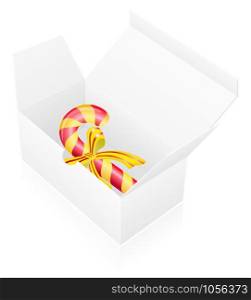 new year packing box with candy vector illustration isolated on white background