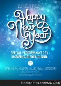 New Year party poster. Vector illustration EPS 10. New Yearparty poster. Vector illustration