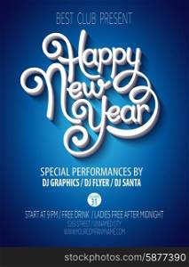 New Year party poster. Vector illustration EPS 10. New Yearparty poster. Vector illustration