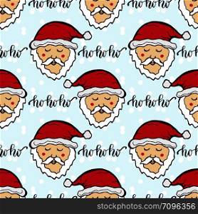 New Year pattern with funny Santa. Christmas wrapping paper. Cute seamless background. New Year pattern with funny Santa. Christmas wrapping paper. Cute seamless background.
