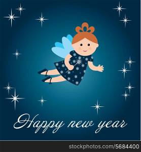 New year&rsquo;s card with fairy