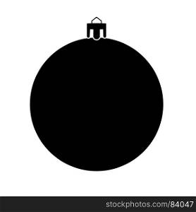 New Year's sphere. Christmas ball black icon .