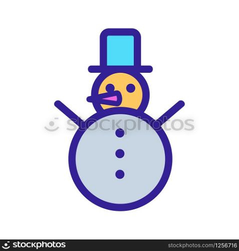 New Year snowman icon vector. A thin line sign. Isolated contour symbol illustration. New Year snowman icon vector. Isolated contour symbol illustration