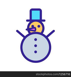 New Year snowman icon vector. A thin line sign. Isolated contour symbol illustration. New Year snowman icon vector. Isolated contour symbol illustration