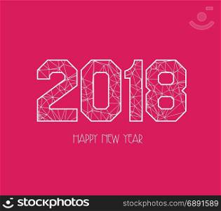 New Years 2018 polygonal line Background