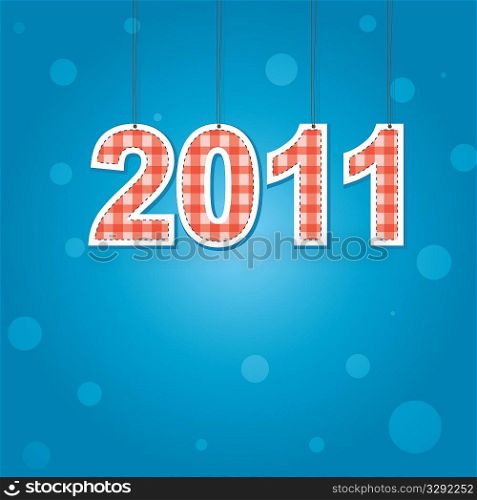 New Years card 2011 with color light and place for your text . Vector illustration