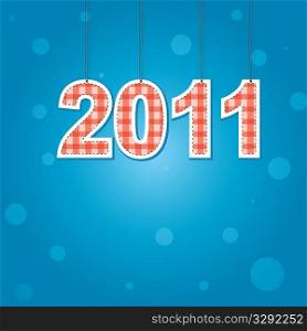 New Years card 2011 with color light and place for your text . Vector illustration