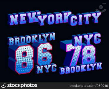 New York City - Brooklyn - NYC t-shirt print stamp for t shirts applique, tee badge, label, clothing tag, jeans, and casual wear. Vector illustration.. New York City - Brooklyn - NYC t-shirt print stamp for t shirts applique, tee badge, label, clothing tag, jeans, and casual wear. Vector illustration