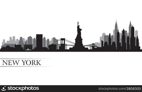 New York city skyline detailed silhouette. Vector illustration