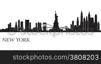 New York city skyline silhouette background. Vector illustration