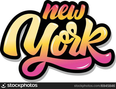 New York. Lettering phrase isolated on white background. Vector illustration