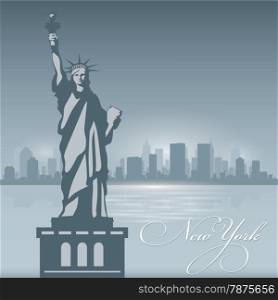 New York skyline city silhouette. Vector illustration Background