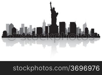 New York USA city skyline silhouette vector illustration
