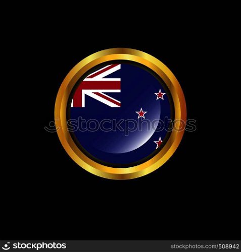 New Zealand flag Golden button