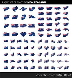New Zealand flag, vector illustration. New Zealand flag, vector illustration on a white background. Big set