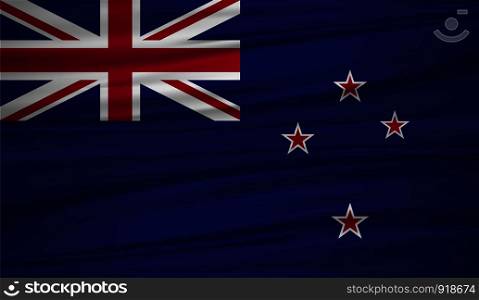 New Zealand flag vector. Vector flag of New Zealand blowig in the wind. EPS 10.