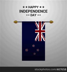 New Zealand Independence day hanging flag background