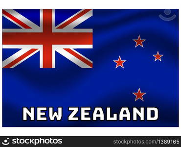 New Zealand National flag. original color and proportion. Simply vector illustration background, from all world countries flag set for design, education, icon, icon, isolated object and symbol for data visualisation