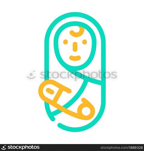 newborn baby in divorce color icon vector. newborn baby in divorce sign. isolated symbol illustration. newborn baby in divorce color icon vector illustration