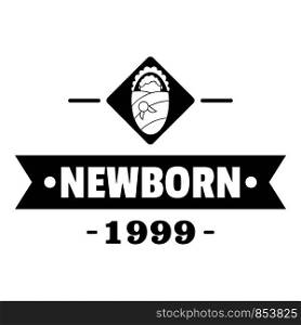 Newborn baby logo. Simple illustration of newborn baby vector logo for web. Newborn baby logo, simple black style