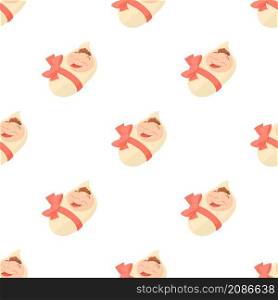 Newborn baby smiling pattern seamless background texture repeat wallpaper geometric vector. Newborn baby smiling pattern seamless vector