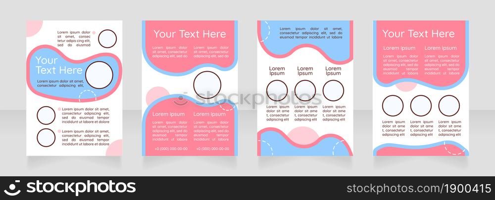 Newborn care guide blank brochure layout design. Caring for infants. Vertical poster template set with empty copy space for text. Premade corporate reports collection. Editable flyer paper pages. Newborn care guide blank brochure layout design