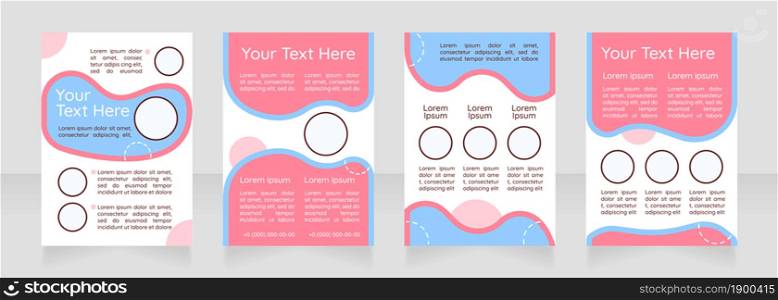 Newborn care guide blank brochure layout design. Caring for infants. Vertical poster template set with empty copy space for text. Premade corporate reports collection. Editable flyer paper pages. Newborn care guide blank brochure layout design