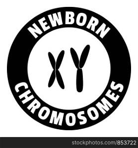Newborn chromosomes logo. Simple illustration of newborn chromosomes vector logo for web. Newborn chromosomes logo, simple black style
