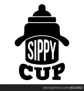 Newborn sippy cup logo. Simple illustration of newborn sippy cup vector logo for web design isolated on white background. Newborn sippy cup logo, simple style