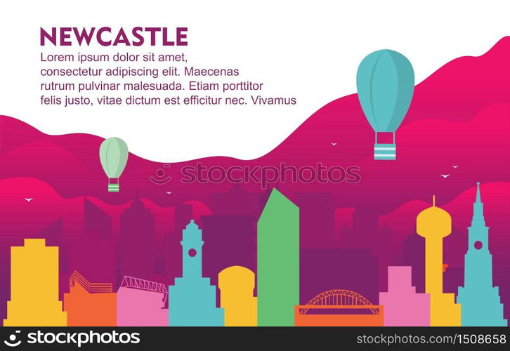 Newcastle City Building Cityscape Skyline Dynamic Background Illustration