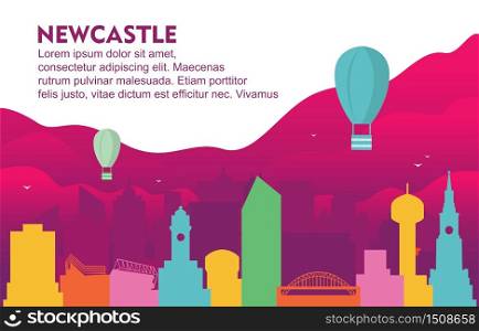 Newcastle City Building Cityscape Skyline Dynamic Background Illustration