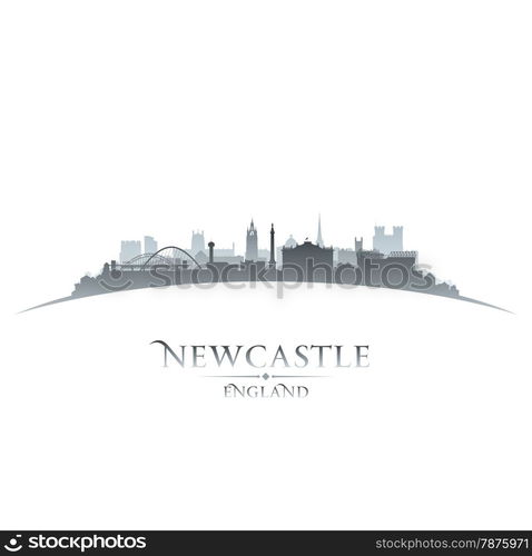 Newcastle England city skyline silhouette. Vector illustration ...