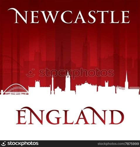Newcastle England city skyline silhouette. Vector illustration