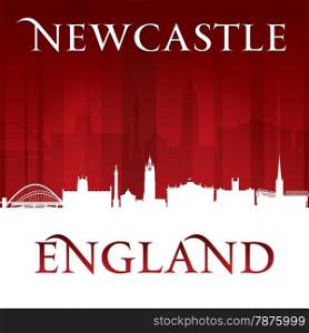 Newcastle England city skyline silhouette. Vector illustration