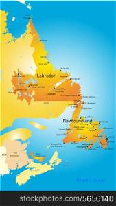 Newfoundland vector province color map