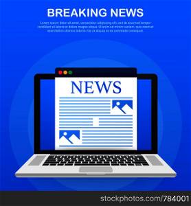 News background, breaking news, vector infographic with news theme. Vector stock illustration.