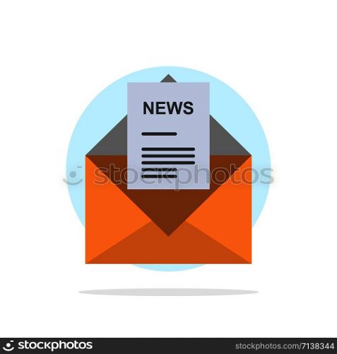 News, Email, Business, Corresponding, Letter Abstract Circle Background Flat color Icon