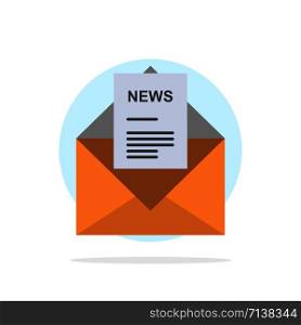 News, Email, Business, Corresponding, Letter Abstract Circle Background Flat color Icon