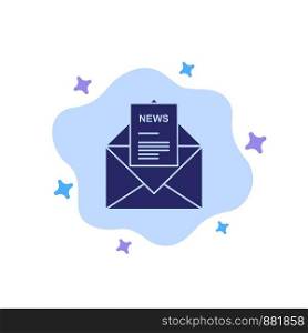 News, Email, Business, Corresponding, Letter Blue Icon on Abstract Cloud Background
