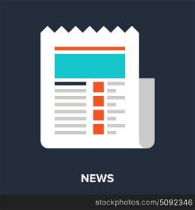 news icon. Abstract vector illustration of news flat design concept.