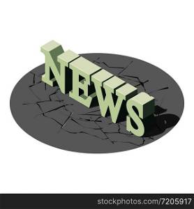 News icon. Isometric illustration of news vector icon for web. News icon, isometric style