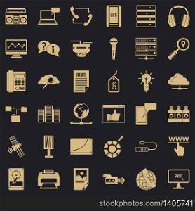 News icons set. Simple style of 36 news vector icons for web for any design. News icons set, simple style