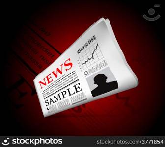 News in newspaper with perforated edges and texture. Vector illustration