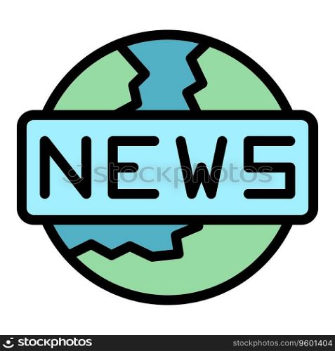 News international icon outline vector. Media studio. Video interview color flat. News international icon vector flat